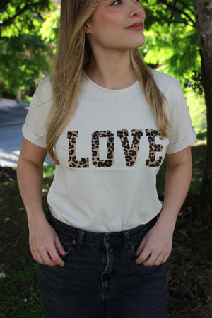 T-Shirt LOVE Animal Print